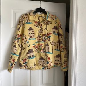 Nice denim style jacket by Chico’s Design.  Sz 2. In EUC.  100% cotton.